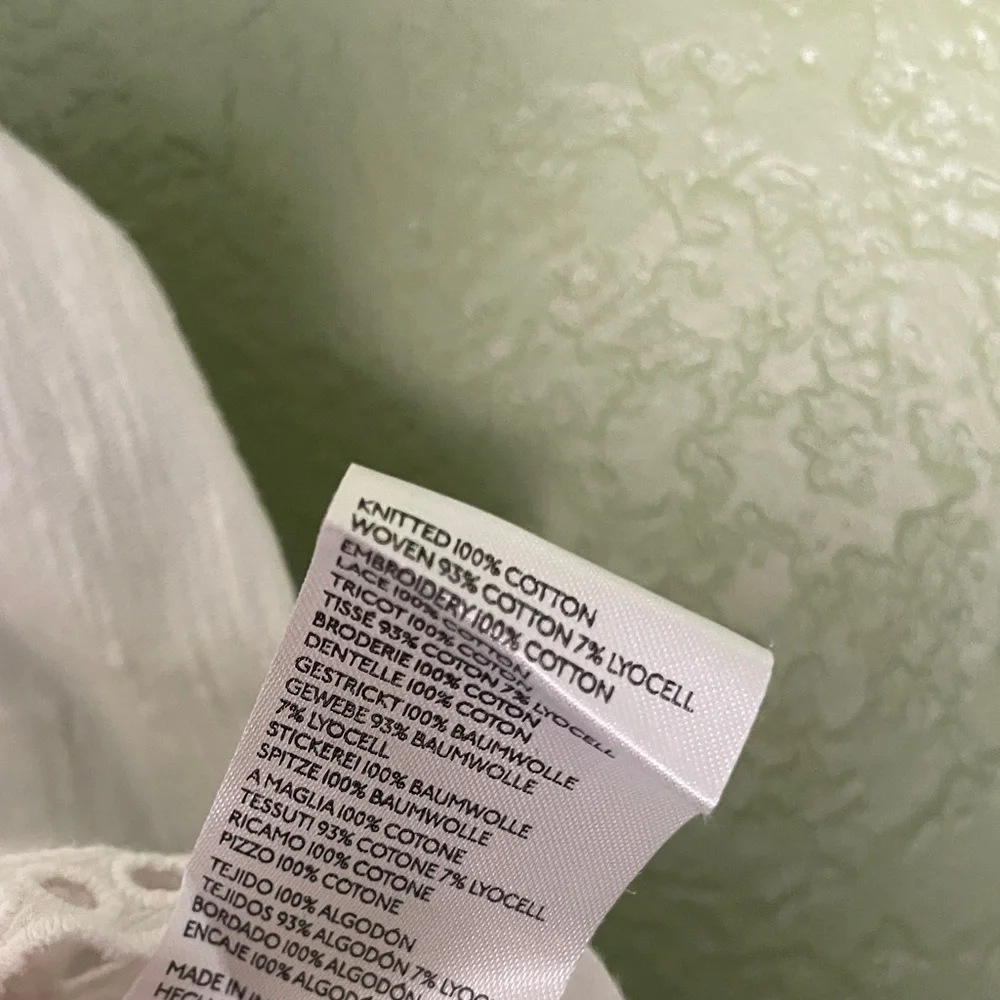 Anthropologie White Sustainable Lace Eyelet Blouse Large - Picture 8 of 8